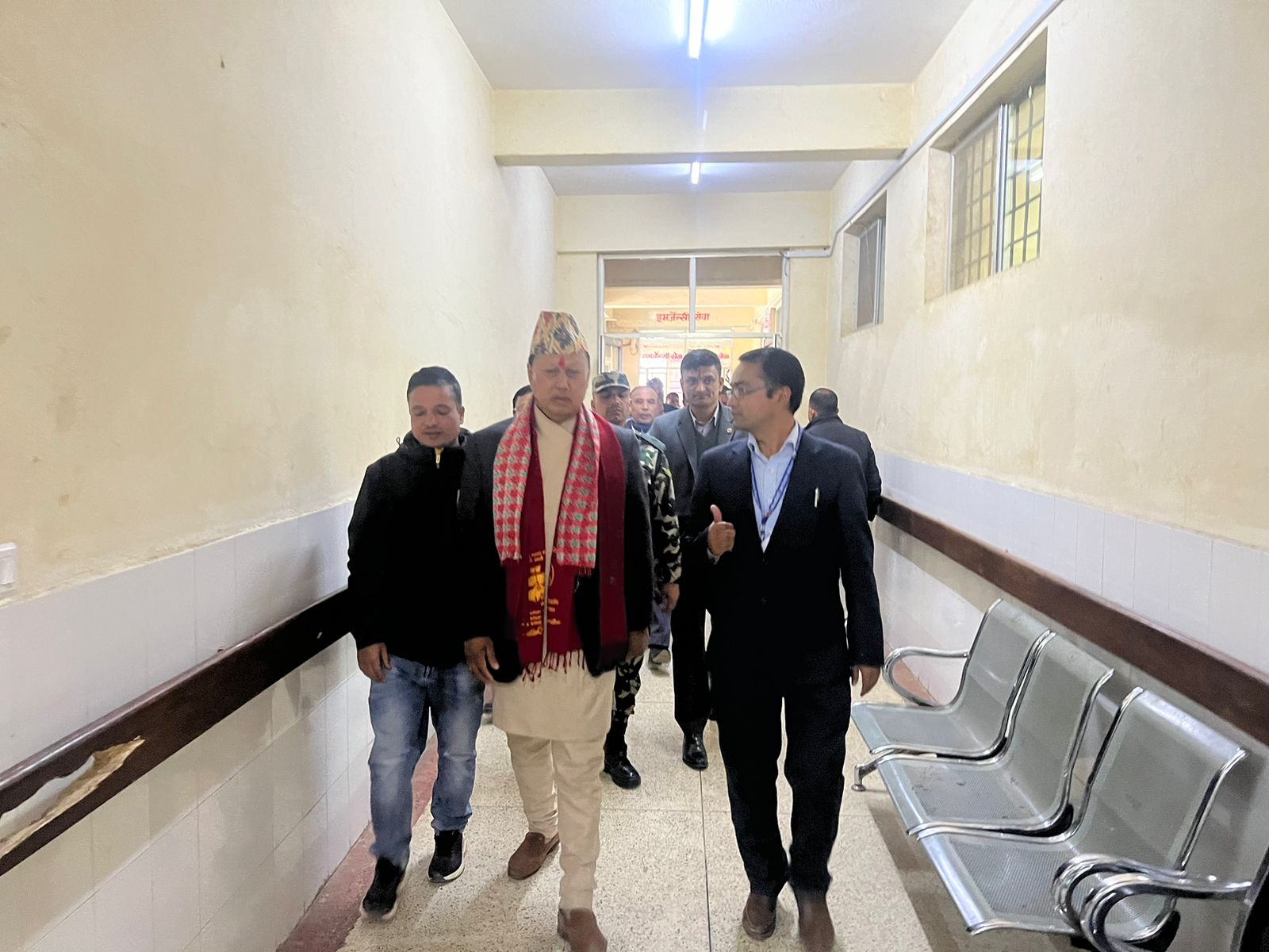 Monitoring of the hospital by the Honorable Minister of Health and Population Mohan Bahadur Basnet